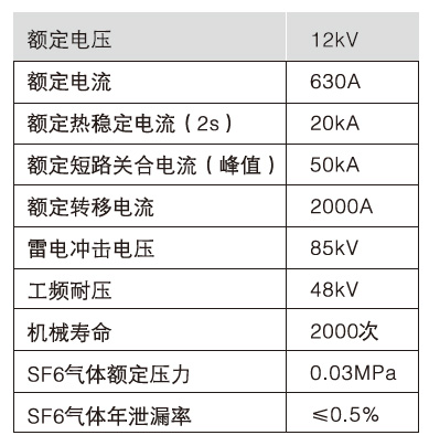 帶SF6負荷開關電纜分接箱技術參數